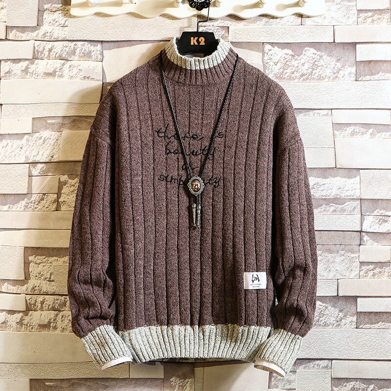 새로운 겨울 두꺼운 따뜻한 스웨터 남성 패션 긴 소매 터틀넥 남성 풀오버 스웨터 고품질 따뜻한 풀 옴므 유지, 2020